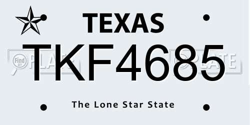 TKF4685 Texas License Plate
