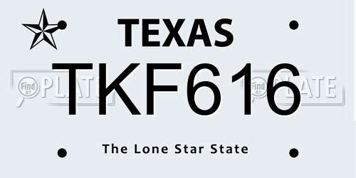 TKF616 Texas License Plate