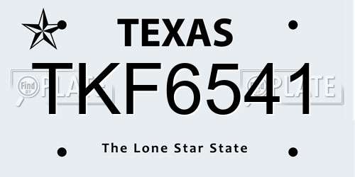 TKF6541 Texas License Plate