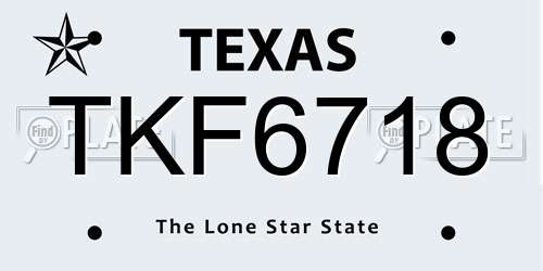 TKF6718 Texas License Plate