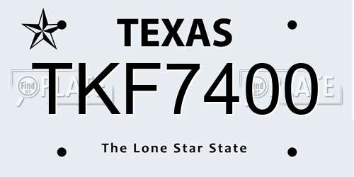 TKF7400 Texas License Plate