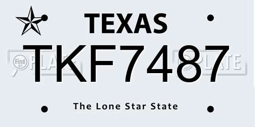TKF7487 Texas License Plate