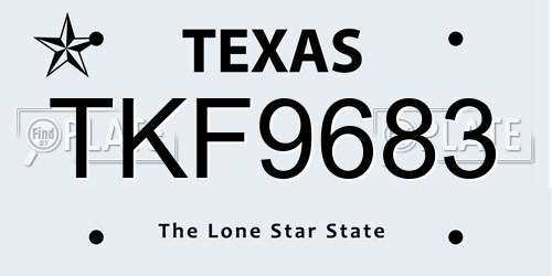 TKF9683 Texas License Plate