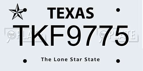 TKF9775 Texas License Plate