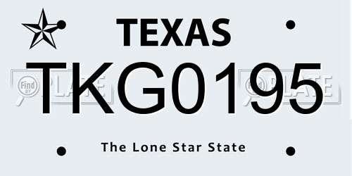 TKG0195 Texas License Plate
