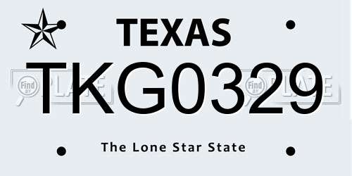 TKG0329 Texas License Plate