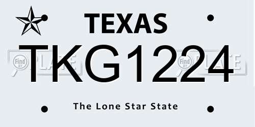 TKG1224 Texas License Plate
