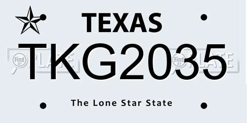 TKG2035 Texas License Plate
