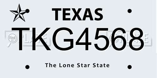 TKG4568 Texas License Plate