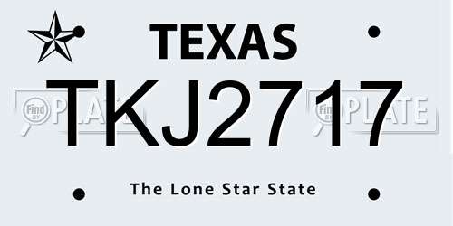 TKJ2717 Texas License Plate