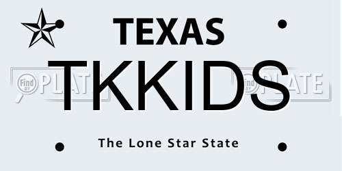 TKKIDS Texas License Plate