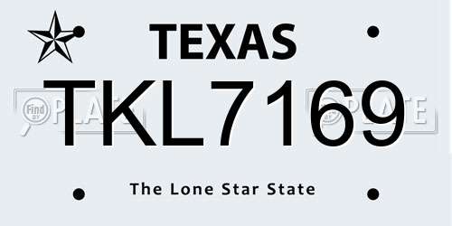 TKL7169 Texas License Plate