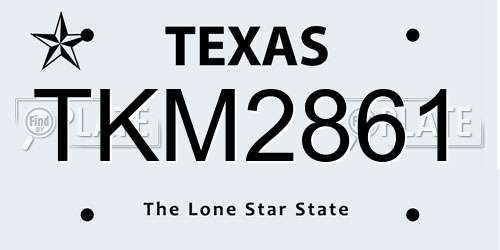 TKM2861 Texas License Plate