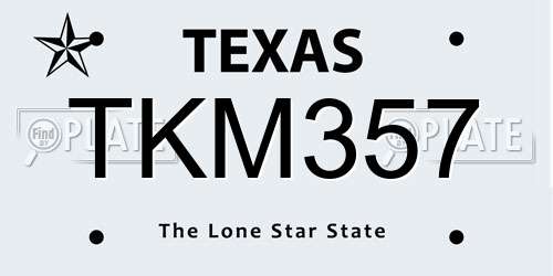TKM357 Texas License Plate
