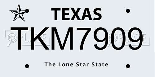 TKM7909 Texas License Plate