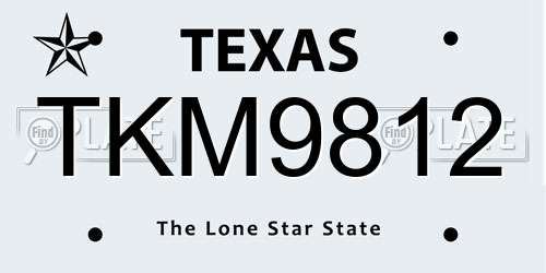 TKM9812 Texas License Plate