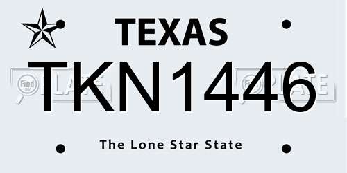 TKN1446 Texas License Plate