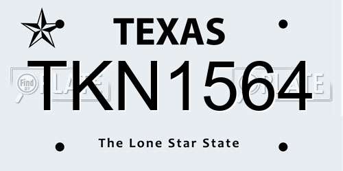 TKN1564 Texas License Plate