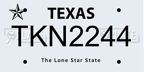 TKN2244 Texas License Plate