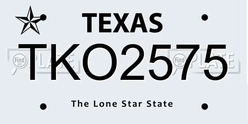 TKO2575 Texas License Plate