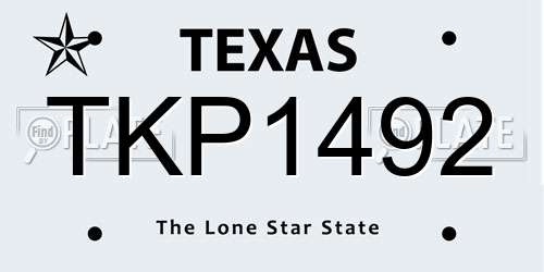 TKP1492 Texas License Plate