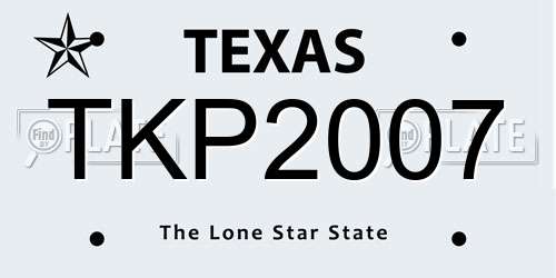 TKP2007 Texas License Plate