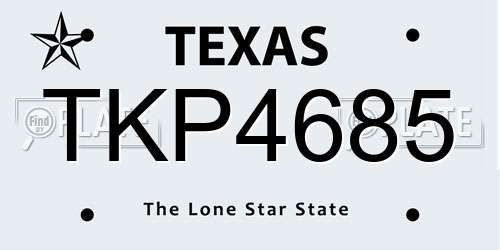 TKP4685 Texas License Plate
