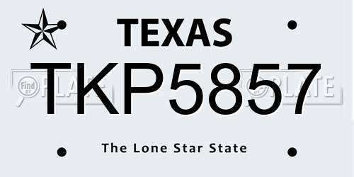 TKP5857 Texas License Plate