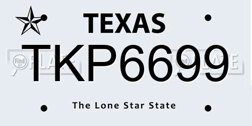 TKP6699 Texas License Plate