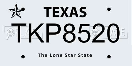 TKP8520 Texas License Plate