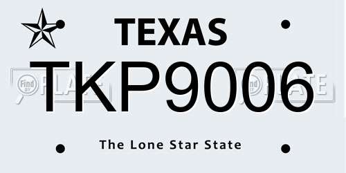 TKP9006 Texas License Plate