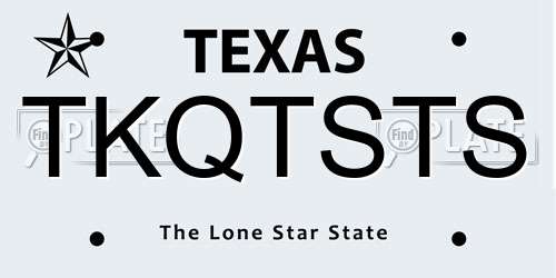 TKQTSTS Texas License Plate