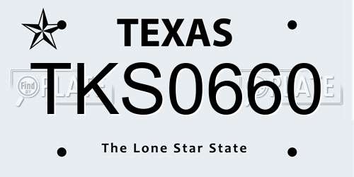 TKS0660 Texas License Plate