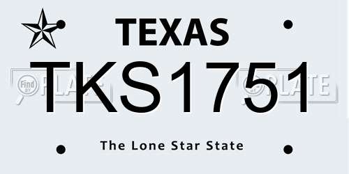 TKS1751 Texas License Plate
