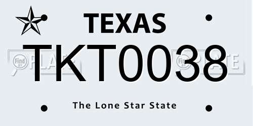 TKT0038 Texas License Plate