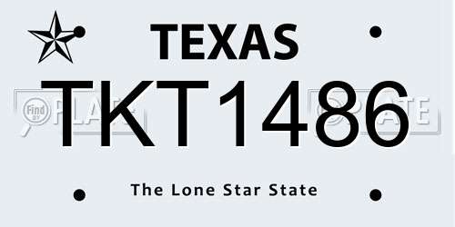 TKT1486 Texas License Plate