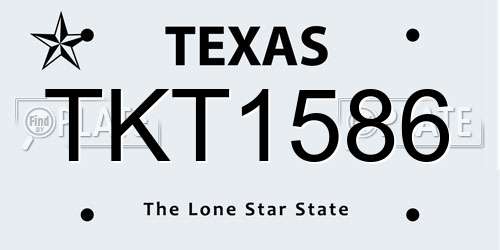 TKT1586 Texas License Plate