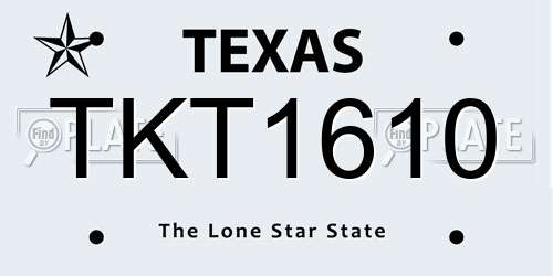 TKT1610 Texas License Plate