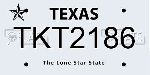 TKT2186 Texas License Plate