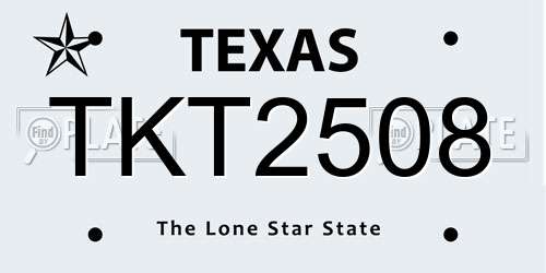 TKT2508 Texas License Plate