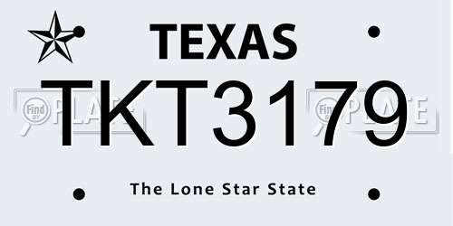 TKT3179 Texas License Plate