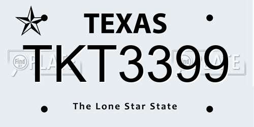 TKT3399 Texas License Plate