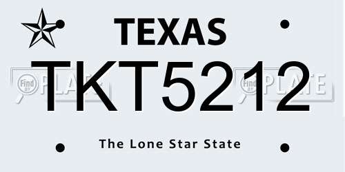 TKT5212 Texas License Plate