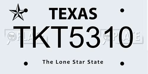 TKT5310 Texas License Plate