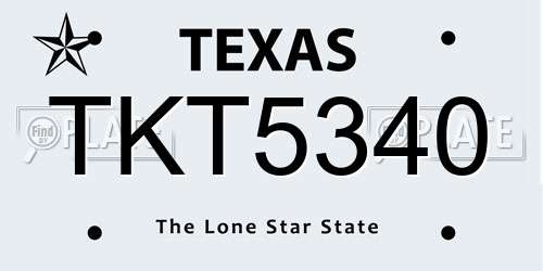 TKT5340 Texas License Plate