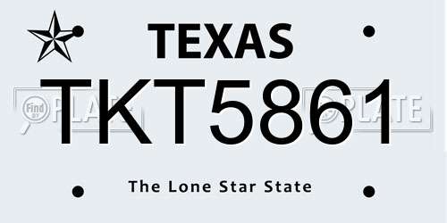 TKT5861 Texas License Plate