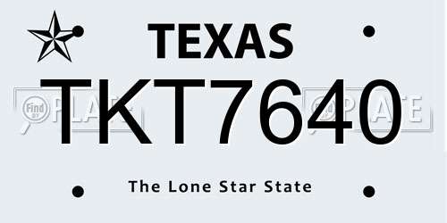 TKT7640 Texas License Plate