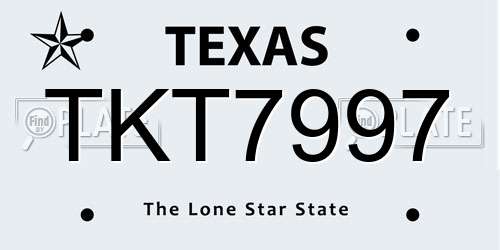TKT7997 Texas License Plate