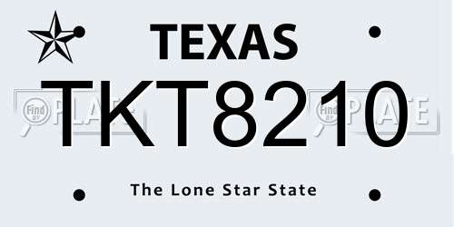 TKT8210 Texas License Plate