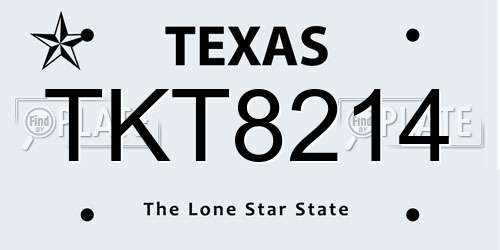 TKT8214 Texas License Plate